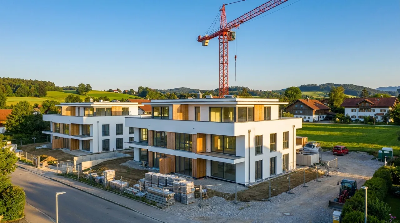 Neubau von OLYMP Haus auf der Baustelle